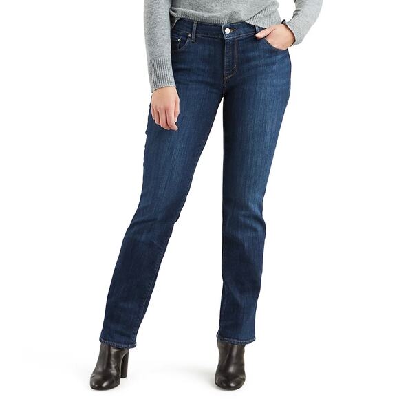 Levi's 505 Straight Leg Bootcut Jeans Dark Wash Size 10 30" - Picture 1 of 5